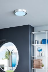 Lampa sufitowa okrągła srebrna FUEVA-C LED IP44 30cm Eglo 98559 sterowana pilotem funkcja smart, cena 499.90 zł #1