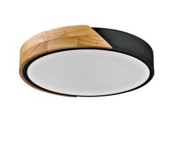 Lampa sufitowa plafon NASTRO LED 32cm drewno Italux PLF-13186-BK-WO, cena 161.00 zł