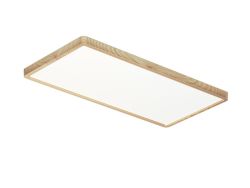 Lampa sufitowa plafon OLBIS LED 60x30 IP44 drewno Italux PLF-63827-600L-36W-WO zmienna barwa światła, cena 338.00 zł