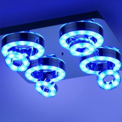 Lampa sufitowa plafon TIM LED RGB Leuchten Direkt 14662-17 sterowany pilotem kolory funkcja smart, cena 816.00 zł #2