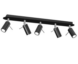 Lampa sufitowa PRESTON BLACK/CHROME 5x mini GU10 Milagro MLP7621, cena 350.00 zł