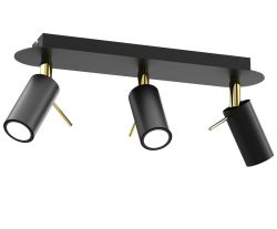 Lampa sufitowa PRESTON GOLD/BLACK 3x mini GU10 Milagro MLP7636, cena 219.00 zł