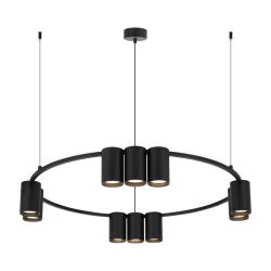 Lampa wisząca (koło) GENESIS BLACK 10xGU10 60cm Milagro ML0373, cena 720.00 zł