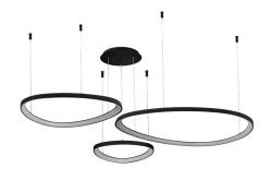 Lampa wisząca AMANDA PENDANT 42+62+82 CCT SWITCH DIMM BK czarna LED AZzardo 3 stopniowy ściemiacz AZ5774, cena 2499.00 zł