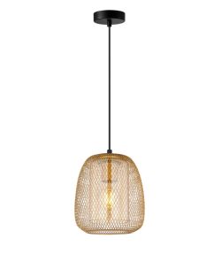 Lampa wisząca AMIRIA z kloszem bursztynowym Italux PND-28612-GD-AMB, cena 138.00 zł