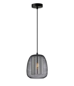 Lampa wisząca AMIRIA z kloszem dymionym Italux PND-28612-BK-SG, cena 129.00 zł