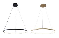 Lampa wisząca BRENO 60cm LED Zuma Line 2023201-GD60 2023201-BK60 kolor do wyboru zmiana barwy światła, cena 499.00 zł