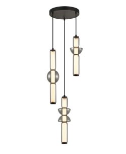 Lampa wisząca BRUNI potrójna LED Italux PND-27372-3A-57W-BK, cena 1101.00 zł