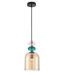 Lampa wisząca BUSCO Italux PND-30263-1B-BRO-AMB, cena 205.00 zł