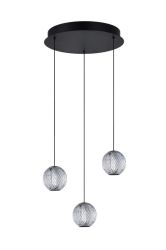 Lampa wisząca czarna EDEM 3 ROUND LED AZzardo AZ6019, cena 999.00 zł