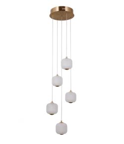 Lampa wisząca GANTI 5 LED Italux PND-34362-5-HBR-OPAL, cena 599.00 zł