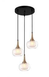 Lampa wisząca KONILA Italux PND-99709-3A-BRO-CL, cena 405.00 zł