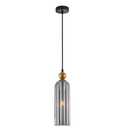 Lampa wisząca LEVIE z kloszem dymionym Italux PND-28636-1L-GD-SG, cena 142.00 zł