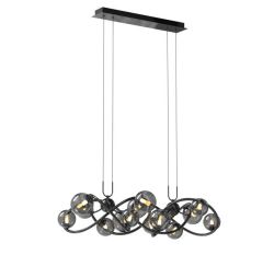 Lampa wisząca NANCY 14 czarny chrom Wofi Premium 7014-1405, cena 2365.00 zł