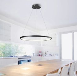 Lampa wisząca okręg czarny 60cm RAYLAN LED Leuchten Direkt PLACESOFSTYLE 89864453, cena 570.00 zł