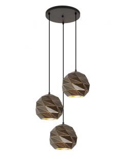 Lampa wisząca PALERMO Italux PND-2424-3S-GR+GD, cena 578.00 zł