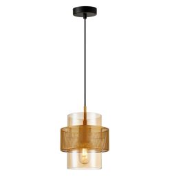 Lampa wisząca pojedyńcza VINOTI Italux PND-22132-1S-GD-AMB, cena 176.00 zł