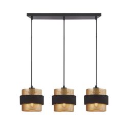 Lampa wisząca potrójna BANS Italux PND-27467-3-BK-GD, cena 391.00 zł