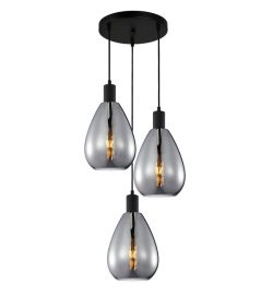 Lampa wisząca potrójna na kole ZULO Italux PND-27812-3A-BK-SG, cena 504.00 zł