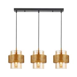 Lampa wisząca potrójna VINOTI Italux PND-22132-3S-GD-AMB, cena 524.00 zł #1