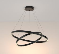 Lampa wisząca RIM LED podwójna czarna Maytoni MOD058PL-L74B4K, cena 2159.00 zł