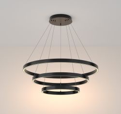 Lampa wisząca RIM LED potrójna czarna Maytoni MOD058PL-L100B4K, cena 2701.00 zł #1