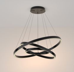 Lampa wisząca RIM LED potrójna czarna Maytoni MOD058PL-L100B4K, cena 2701.00 zł