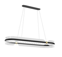 Lampa wisząca SOPLA czarna LED Italux PND-63728-56W-3K-BK-GD, cena 2162.00 zł