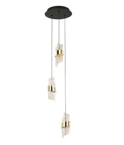 Lampa wisząca TONGA LED Italux PND-26374-3-23W-3K-BK-GD, cena 1216.00 zł