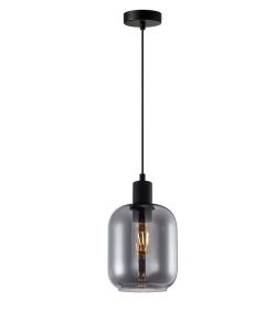 Lampa wisząca ZONA z kloszem dymionym Italux PND-29258S-1-BK-SG, cena 138.00 zł