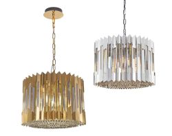 Lampa wisząca żyrandol kryształowy RITZ GOLD CHROME 7xE14 Milagro ML0393 ML0394 kolor do wyboru, cena 1500.00 zł