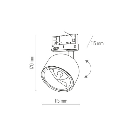 TRACER TRÓJOBWODOWY ALTEA BLACK 1 GU10 ES111 TK Lighting 6056