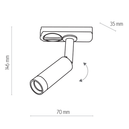 TRACER LED CZARNO/ZŁOTY TK Lighting 3384