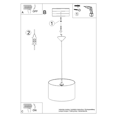 Lampa wisząca UNICORN 40 Sollux SL.1413