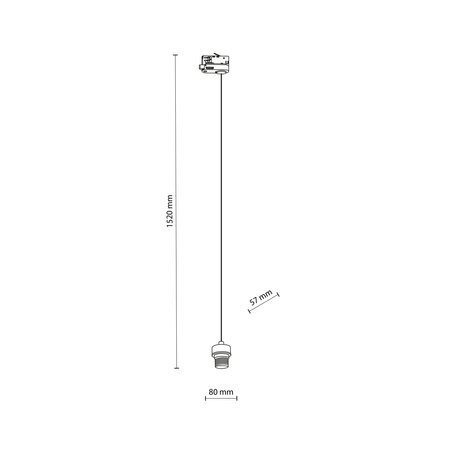 TRACER TRÓJOBWODOWY BLACK 1 ZAWIESZENIE E27 1,5M TK Lighting 6776