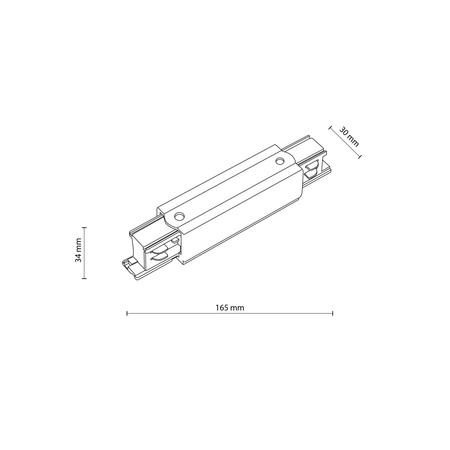 TRACER TRÓJOBWODOWY WHITE ŁĄCZNIK PROSTY Z PODŁĄCZENIEM ZASILAJĄCYM  TK Lighting 4531