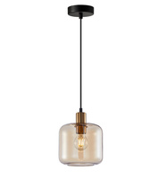 Lampa wisząca ZONA z kloszem bursztynowym Italux PND-29257A-1-BRO-AMB