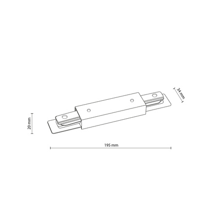 TRACER BLACK ŁĄCZNIK PROSTY Z PODŁĄCZENIEM ZASILAJĄCYM TK Lighting 4529