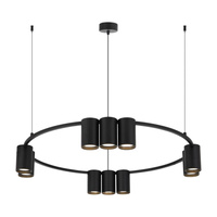 Lampa wisząca (koło) GENESIS BLACK 10xGU10 60cm Milagro ML0373