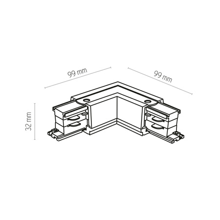 TRACER TRÓJOBWODOWY BLACK ŁĄCZNIK KĄTOWY TK Lighting 3607