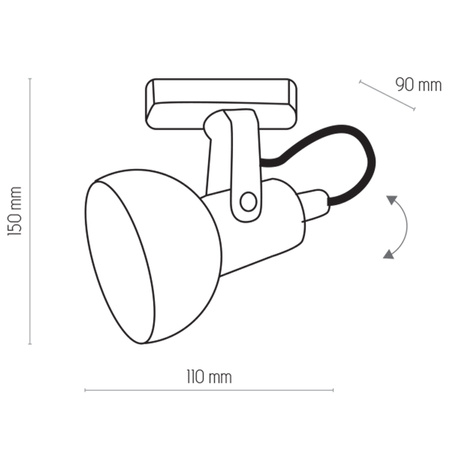 TRACER BLACK 1 TL-005 GU10  TK Lighting 4043