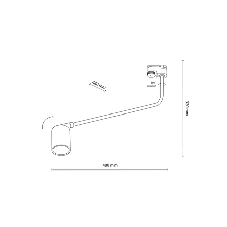 TRACER TOP WHITE SIDE 1 GU10 TK Lighting 6642