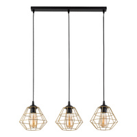 DIAMOND NEW BLACK/GOLD LAMPA WISZĄCA 3 PL LISTWA TK Lighting 4642