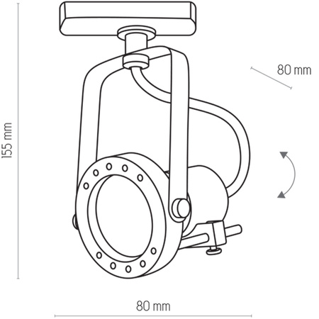 TRACER BLACK 1 TL-002 GU10 50W TK Lighting 4066