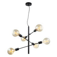 Lampa wisząca MADALYN czarna Italux MDM3582/6 BK