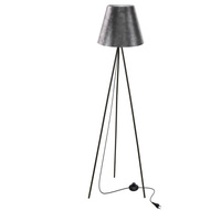 PLATINO lampa podłogowa czarny 1x40W E27 abażur srebrny Candellux 51-42576