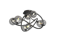 Lampa sufitowa NANCY 8 czarny chrom Wofi Premium 9014-805