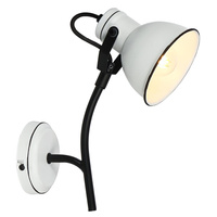 ZUMBA LAMPA KINKIET NA WYSIĘGNIKU 1X40W E14 BIAŁY+CZARNY Candellux 91-72122