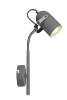 GRAY LAMPA KINKIET NA WYSIĘGNIKU 1X40W E14 SZARY Candellux 91-66527