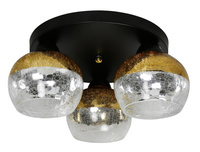 CROMINA GOLD LAMPA SUFITOWA PLAFON OKRĄGŁY 3X60W E27 CZARNY Candellux 98-57280